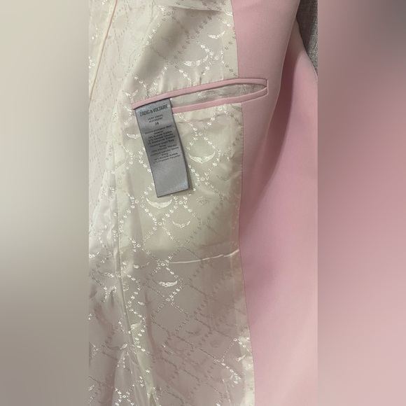 New”Zadig & Voltaire ‘Very Creepe’ Crepe Blazer-SMALL/US-36EU-light pink, lined - Picture 6 of 10